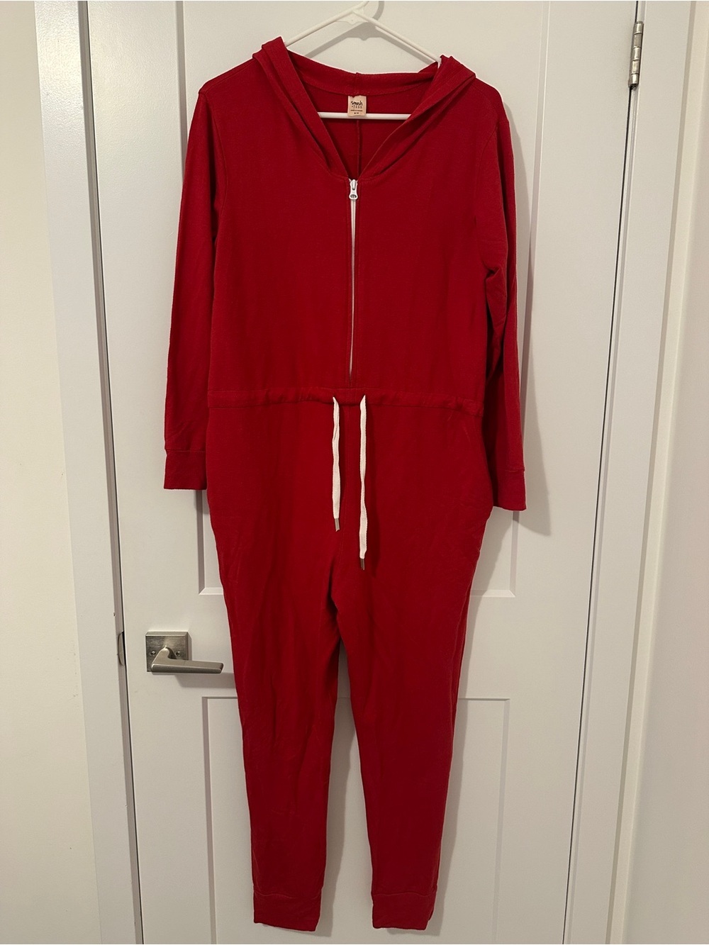 Smash + Tess x Jillian Harris Red Hooded Zip- Front Romper Size Medium Women’s